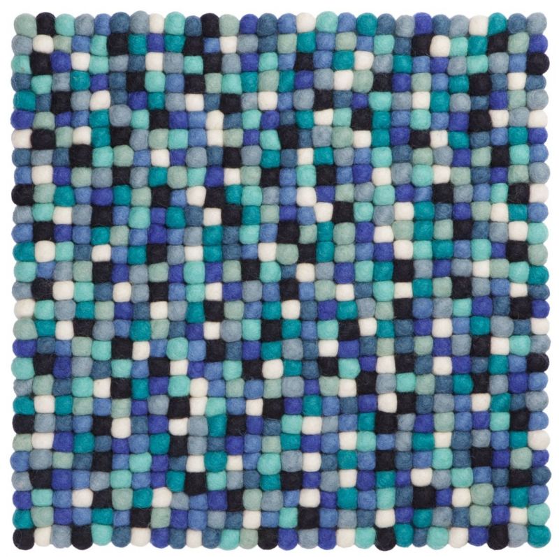 Filzkugel Sitzauflage für Stuhl eckig 36x36 cm Emma myfelt EINZELSTÜCK